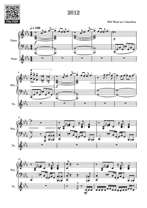 2012 Piano - Will Wood Arr. Celandine