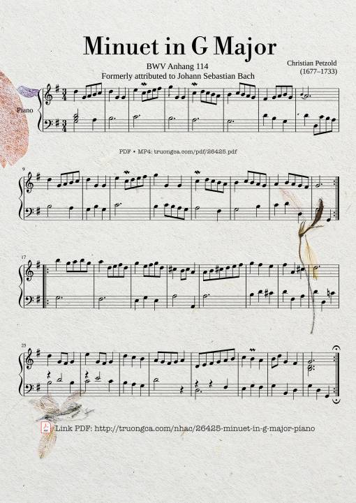 Minuet in G Major Piano