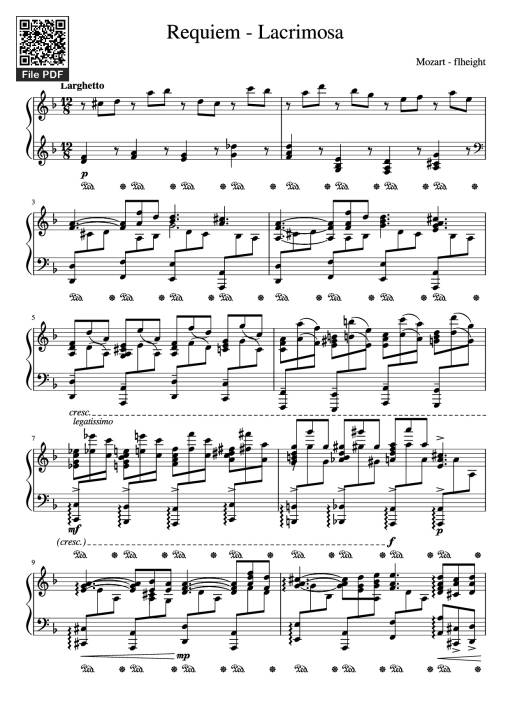 Requiem - Lacrimosa Piano