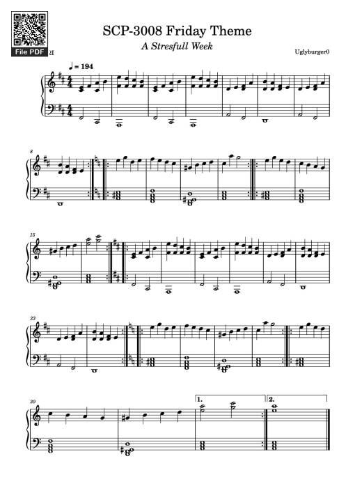 SCP-3008 Friday Theme Piano