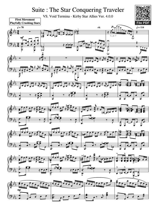 Sheet Music PDF for Suite : The Star Conquering Traveler Piano