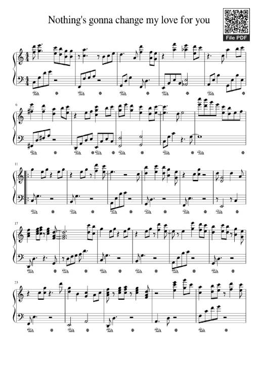 Sheet Music PDF for Nothing's gonna change my love for you Piano