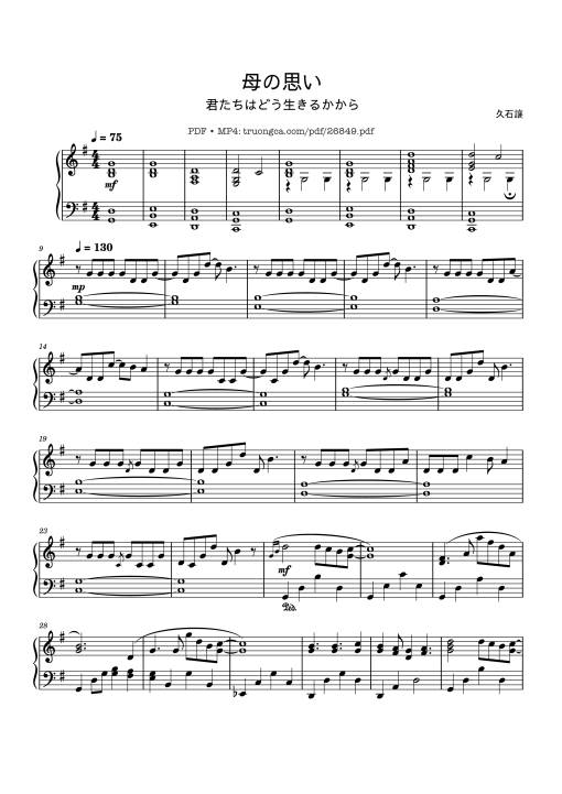 Sheet Music PDF for Ask Me Why – Joe Hisaishi Piano
