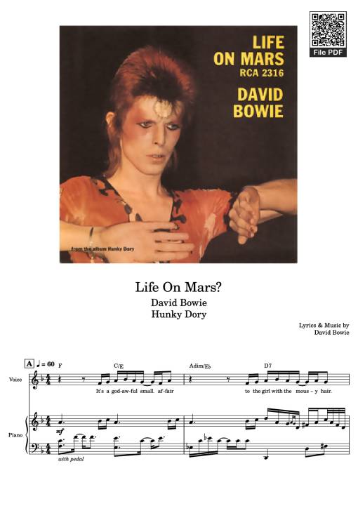 Sheet Music PDF for Life On Mars? – David Bowie
