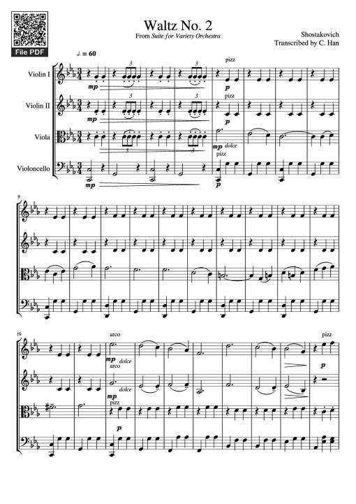 Waltz No. 2 From Suite for Variety Orchestra Violin