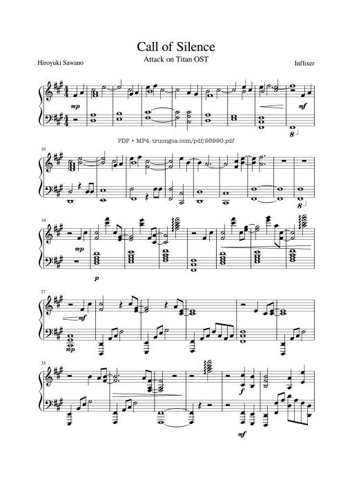 Sheet Music PDF for Call of Silence Piano