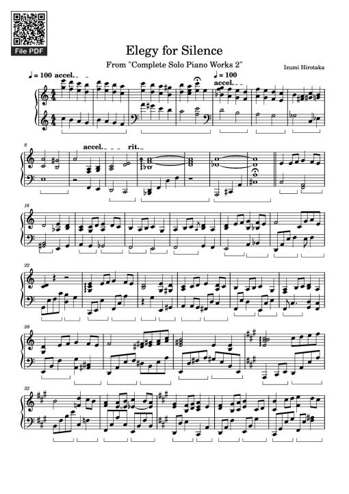 Sheet Music PDF for Elegy for Silence Piano