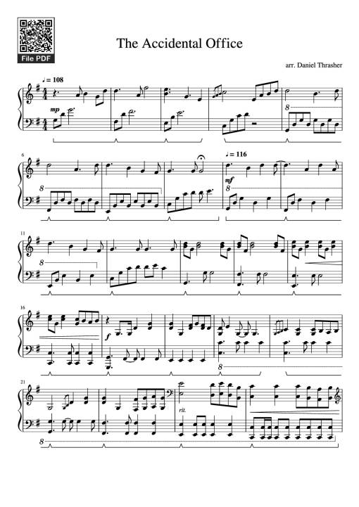 Sheet Music PDF for The Accidental Office Piano