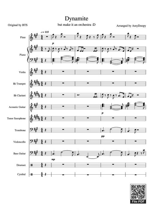 Dynamite Piano - Arranged By AmyDoopy