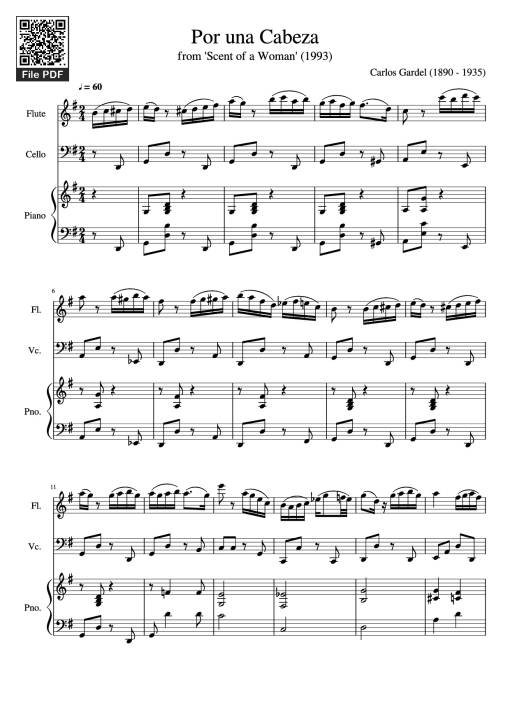 Sheet Music PDF for Por una Cabeza Piano