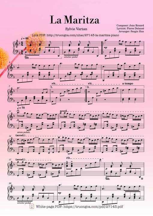 La Maritza Piano - Composer: Jean Renard