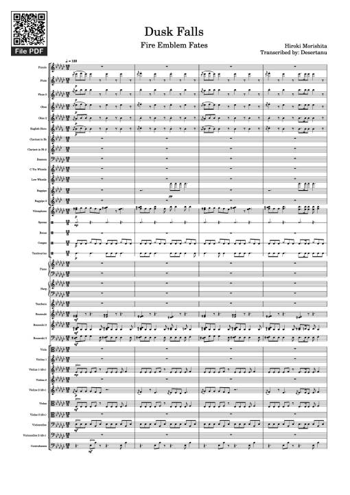 Sheet Music PDF for Dusk Falls Piano