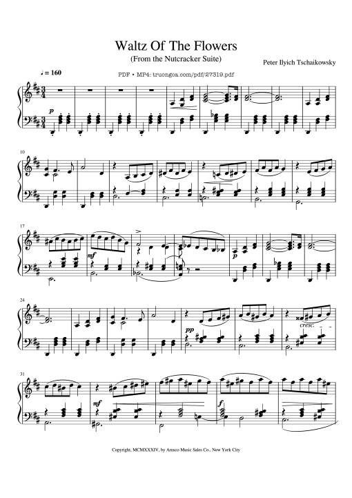 Sheet Music PDF for Waltz Of The Flowers Piano