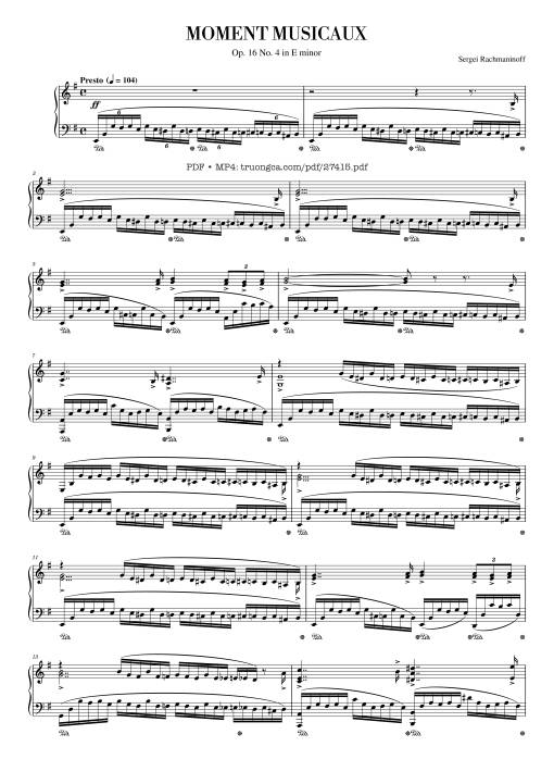 Moment Musicaux - Op.16 No.4 Piano