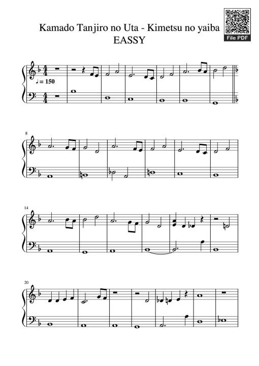 Kamado Tanjiro no Uta - Kimetsu no yaiba EASSY Piano