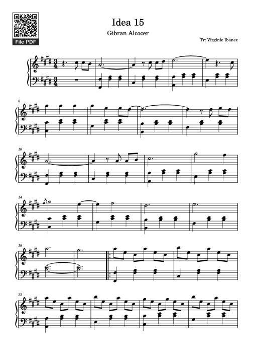 Sheet Music PDF for Idea 15 Piano - Tr: Virginie Ibanez