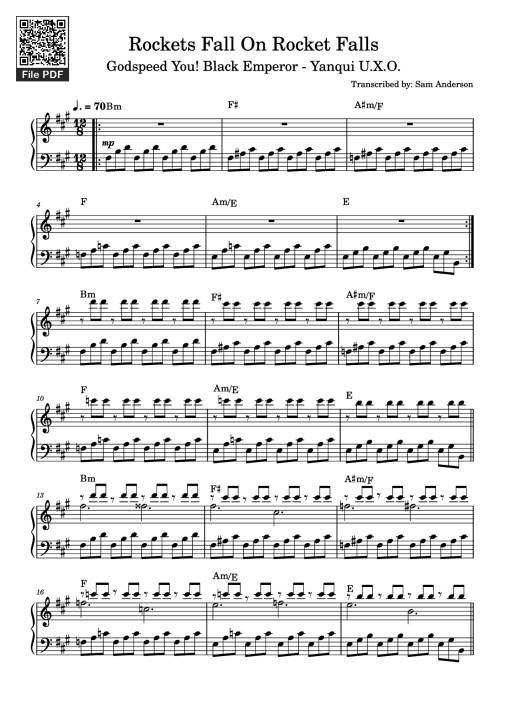 Sheet Music PDF for Rockets Fall On Rocket Falls Piano