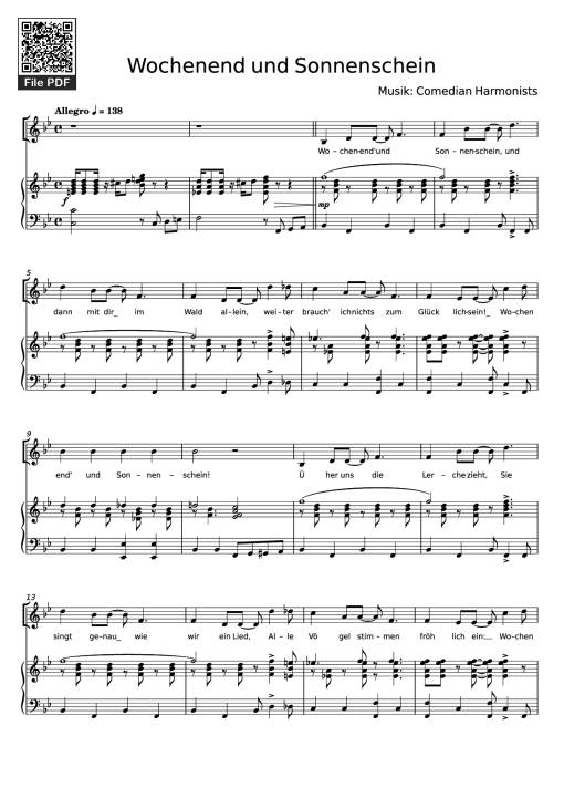 Wochenend und Sonnenschein Piano