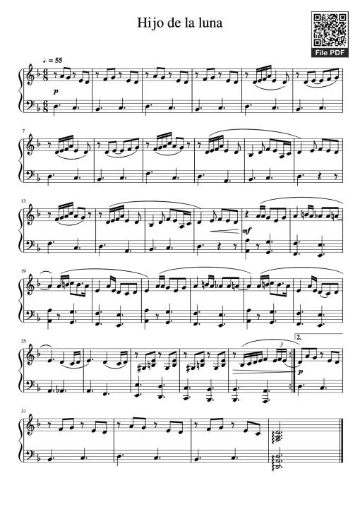 Hijo de la luna Piano