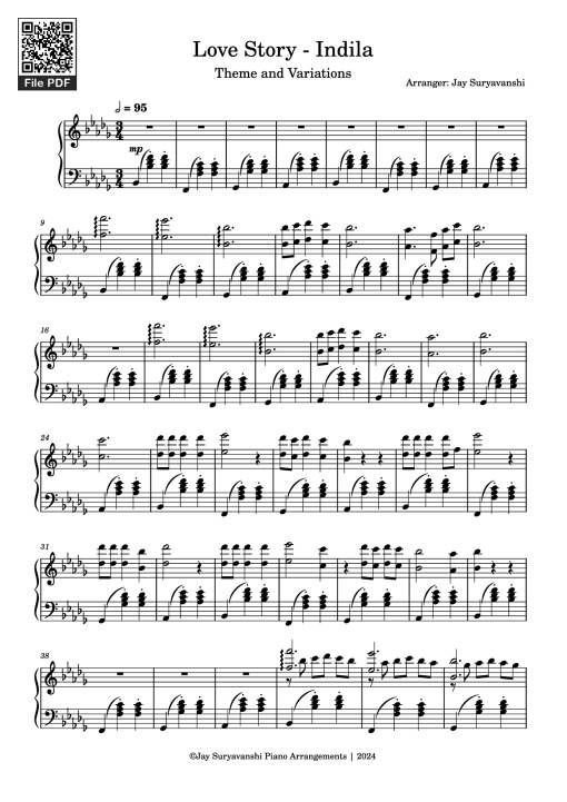 Sheet Music PDF for Love Story Piano Variations
