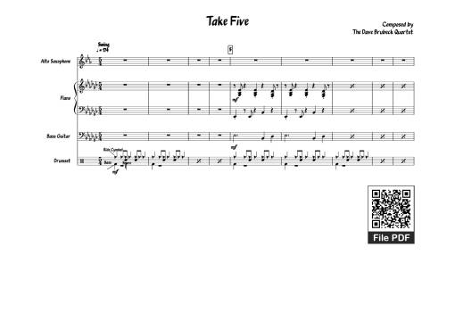 Sheet Music PDF for Take Five Piano
