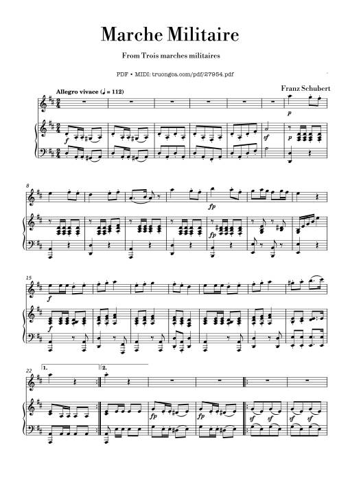 Marche Militaire Violin & Piano