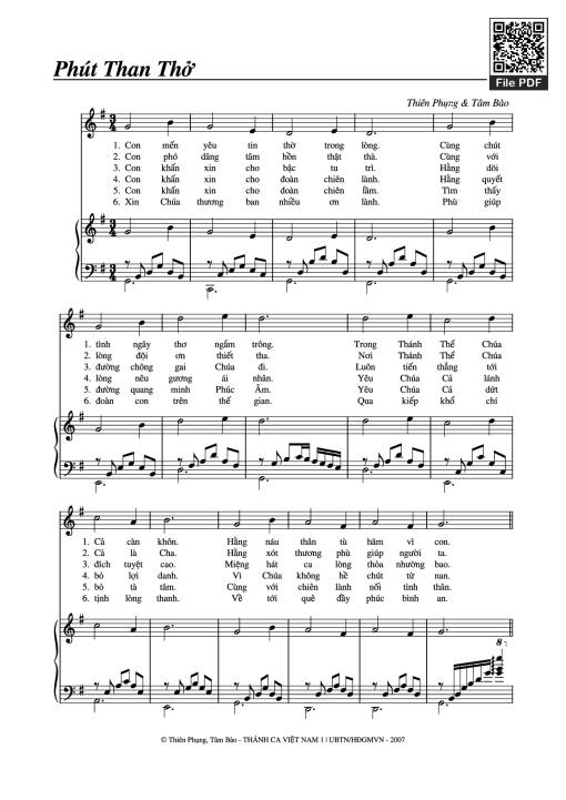 Sheet Music PDF for Phút Than Thở Piano đệm hát