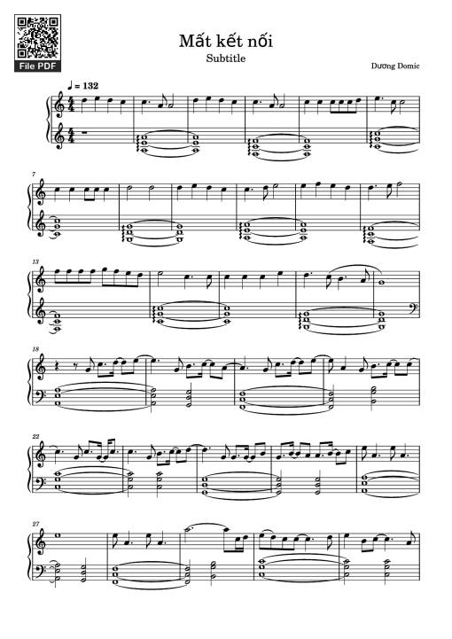 Sheet Music PDF for Mất kết nối Piano