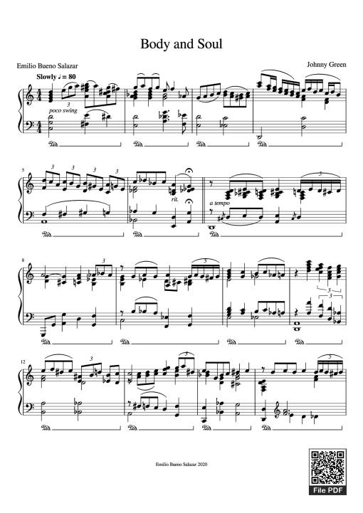Sheet Music PDF for Body and Soul Piano