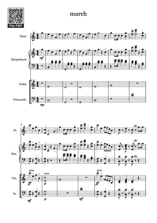 Sheet Music PDF for March Violin - Mozart
