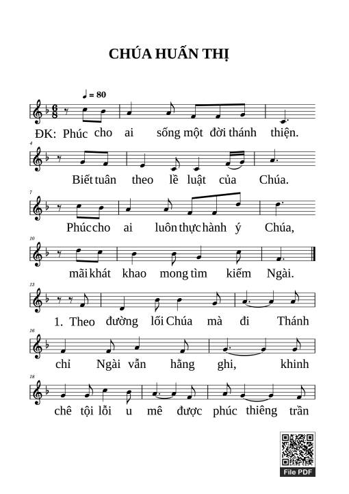 Sheet Music PDF for Chúa Huấn Thị
