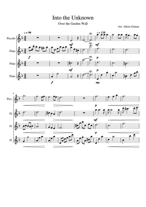 Sheet Music PDF for Into the Unknown Piano