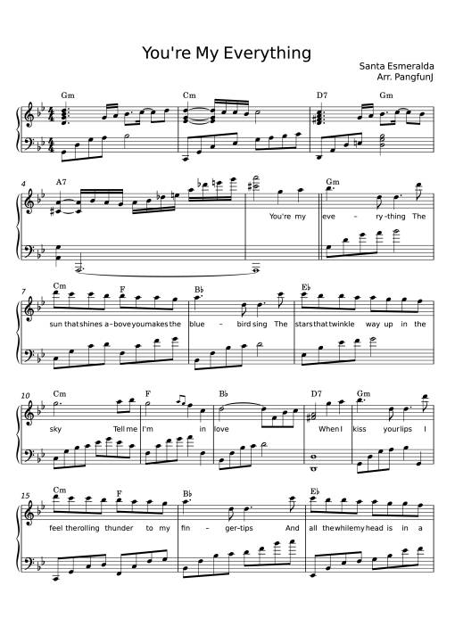Sheet Music PDF for You're My Everything Piano