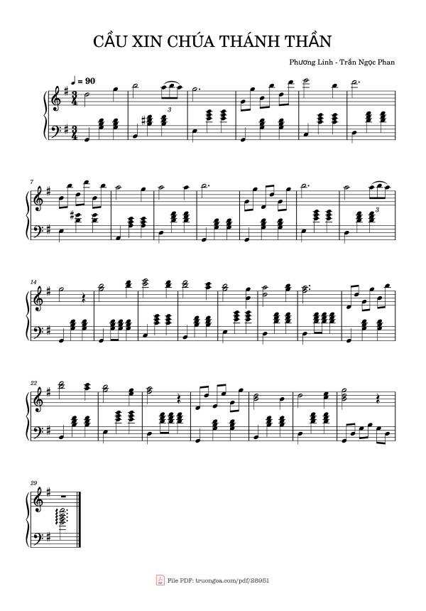 Cầu Xin Chúa Thánh Thần Piano