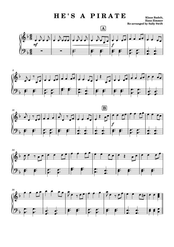 He's a pirate Piano (Simple but beautiful)