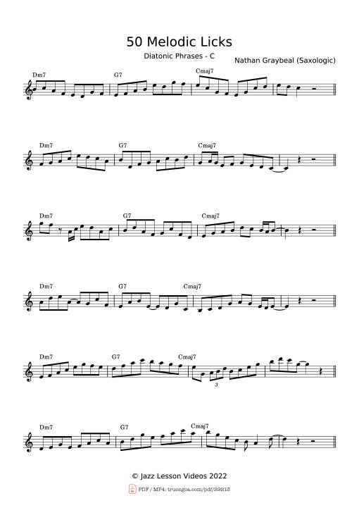 Sheet Music PDF for 50 Melodic Licks Piano