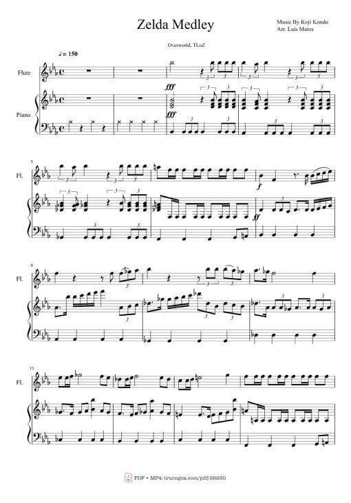 Sheet Music PDF for Zelda Medley Piano