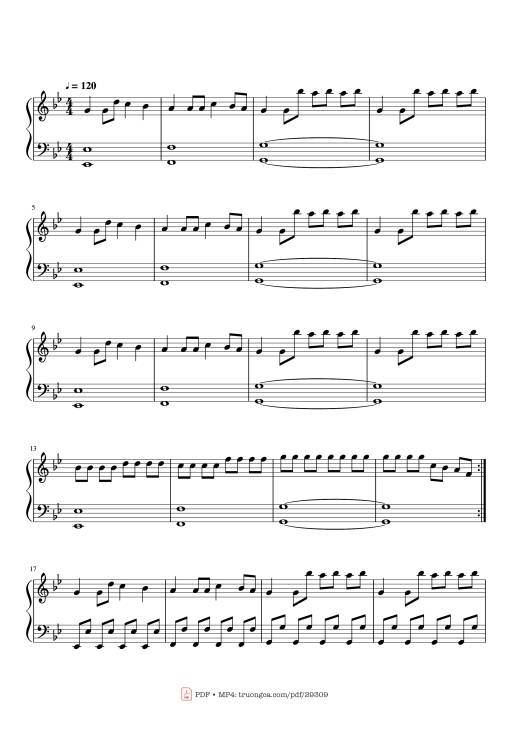 Sheet Music PDF for Coffin Dance Easy Piano