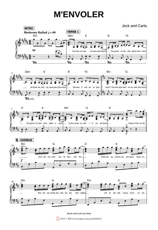 M'ENVOLER Piano - Jeck And Carla