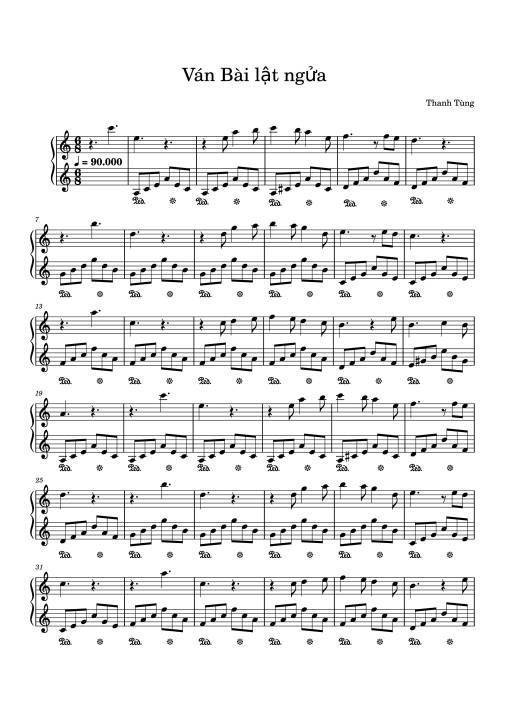 Sheet Music PDF for Ván Bài lật ngửa Piano