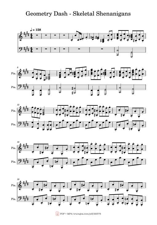 Geometry Dash - Skeletal Shenanigans Piano