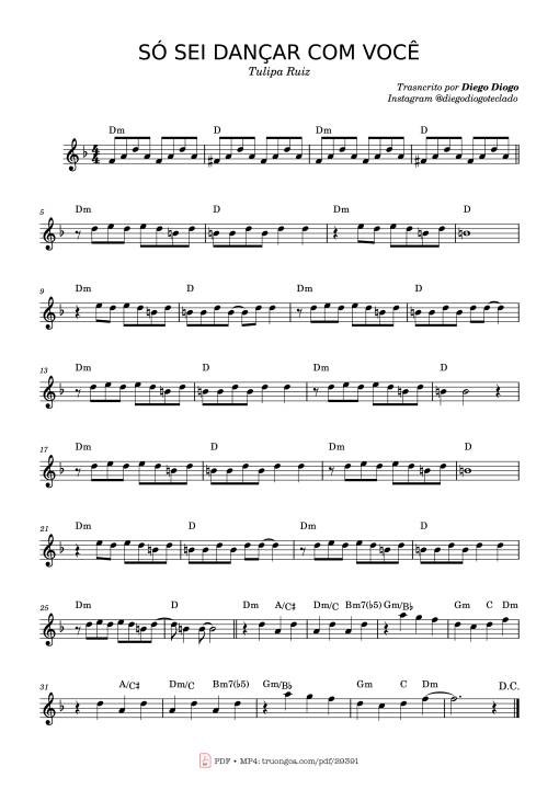 Sheet Music PDF for SÓ SEI DANÇAR COM VOCÊ Piano