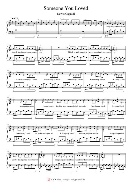 Someone You Loved Piano