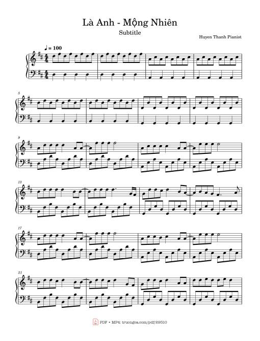 Là Anh Piano - Mộng Nhiên