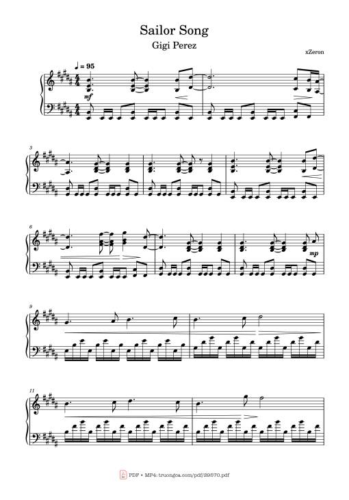 Sheet Music PDF for Sailor Song Piano
