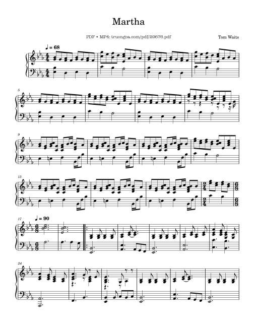 Martha Piano - Tom Waits