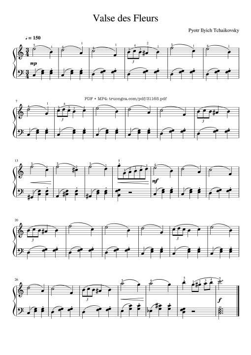 Waltz Of The Flowers Piano Easy