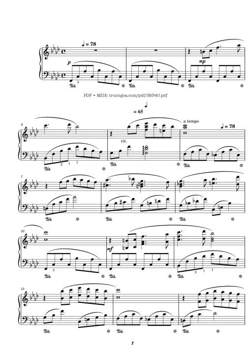 Sheet Music PDF for Lost Of Love, Sunflower theme Piano