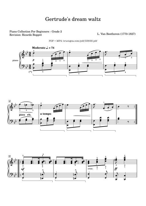 Gertrude's dream waltz Piano EASY