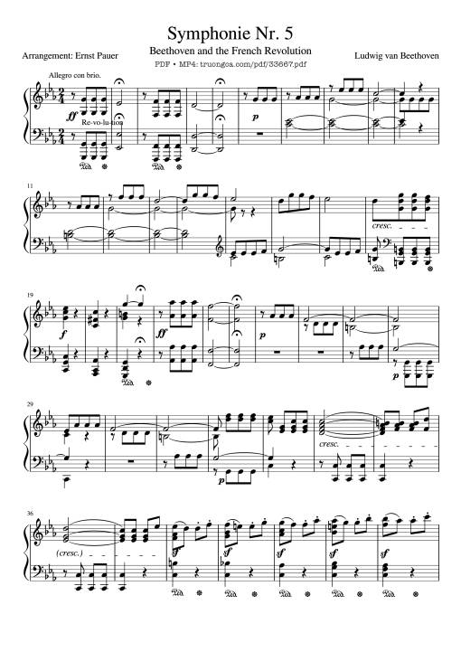 Beethoven Symphony No. 5 Piano (Advance)